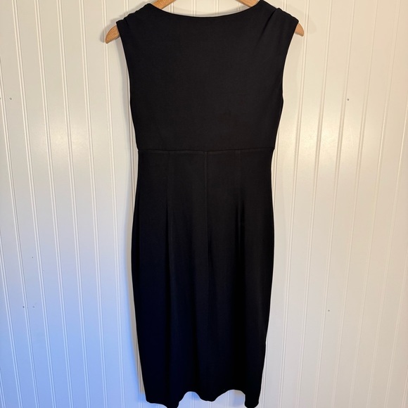 White House Black Market Women’s Black Sleeveless Draped Formal Dress Size Small - Picture 6 of 10